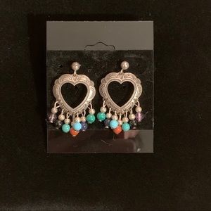 EUC vintage heart sterling earrings